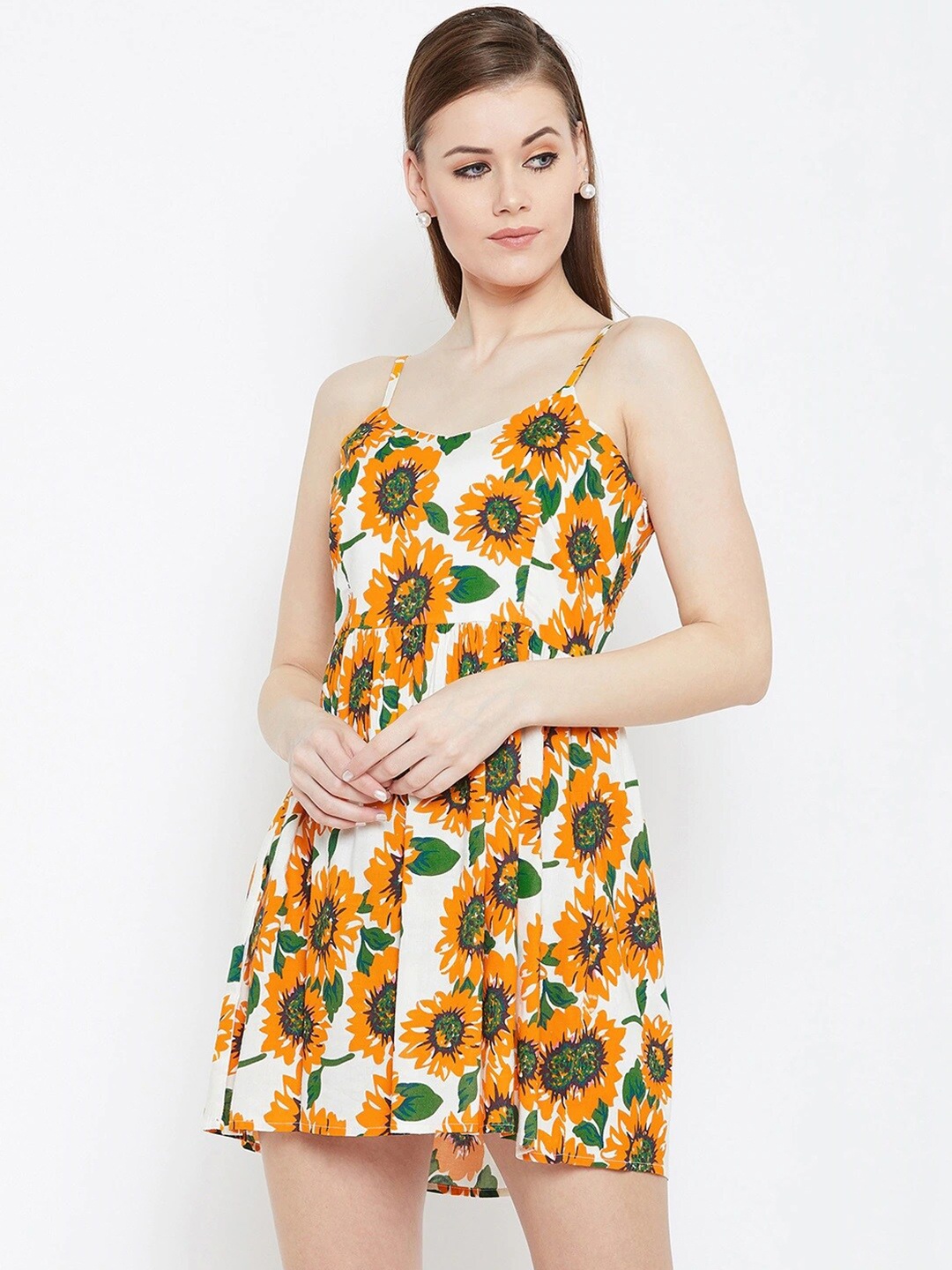

Berrylush Yellow Floral Mini Dress