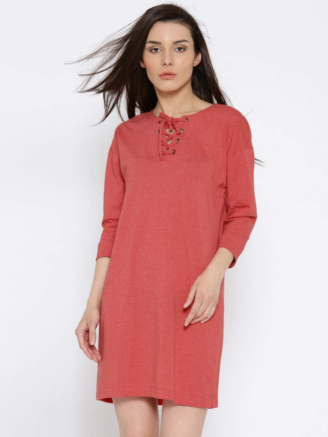 

Miss Chase Women Red Solid Jersey Dress