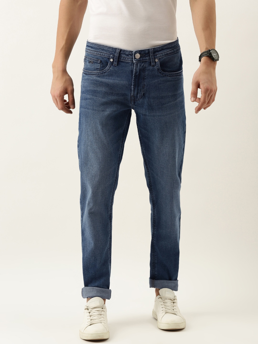 

Peter England Casuals Men Blue Slim Fit Mid-Rise Light Fade Stretchable Jeans