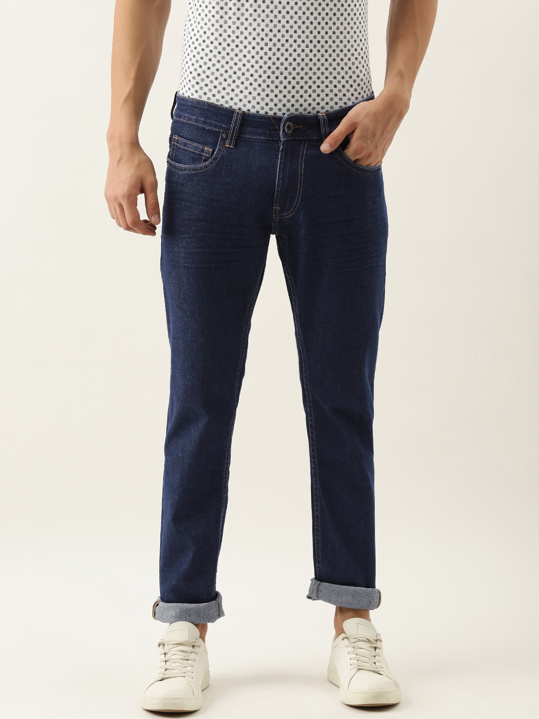 

Peter England Casuals Men Blue Slim Fit Mid-Rise Clean Look Jeans