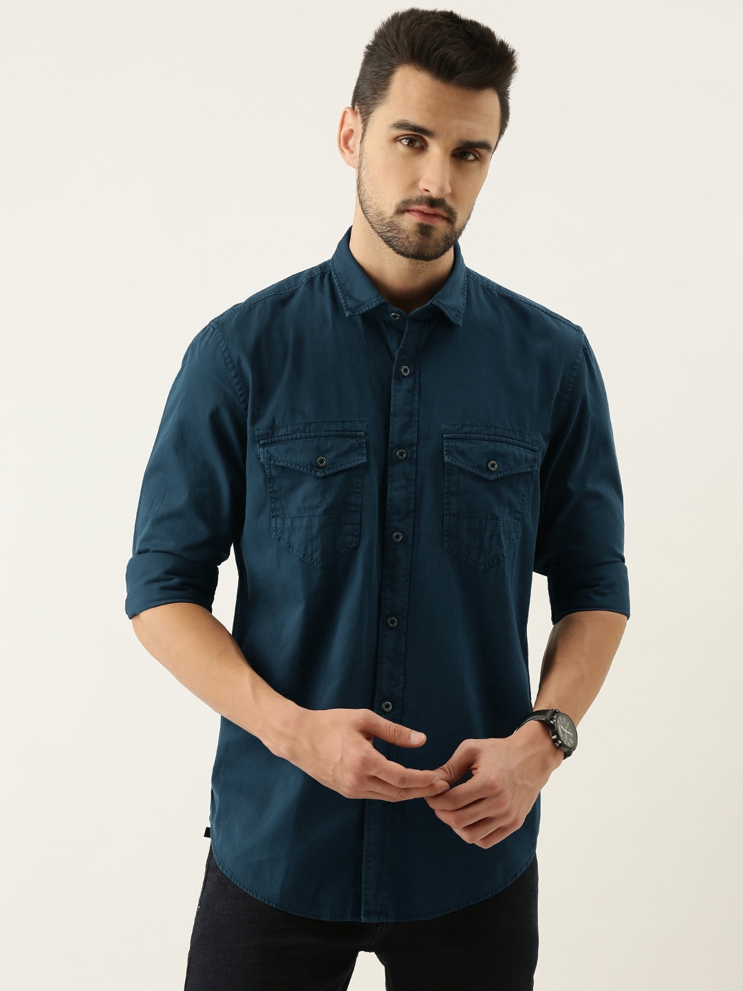 

Peter England Casuals Men White Slim Fit Pure Cotton Casual Shirt