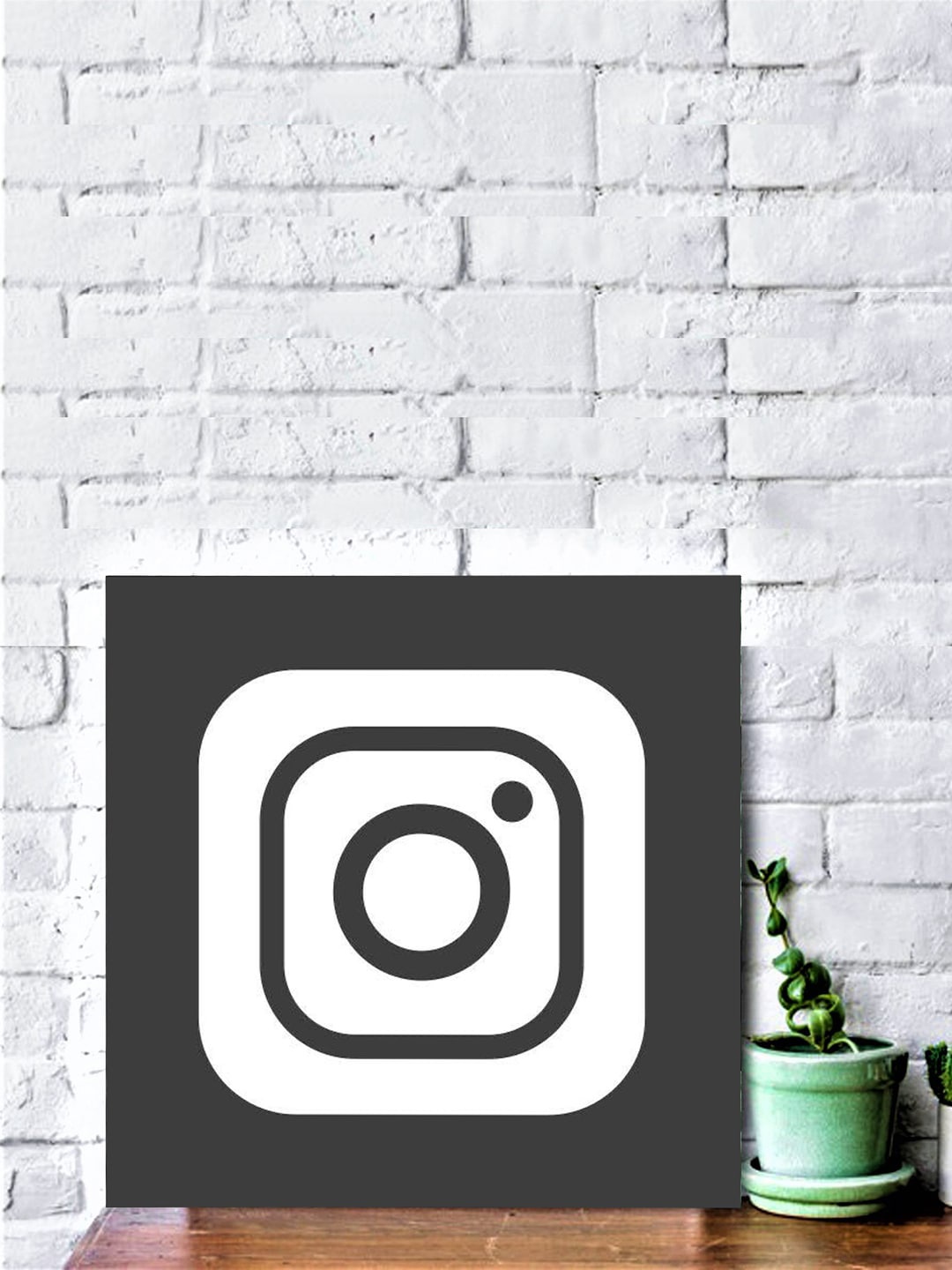 

Gallery99 Grey & White Instagram Logo Textured Wall Art