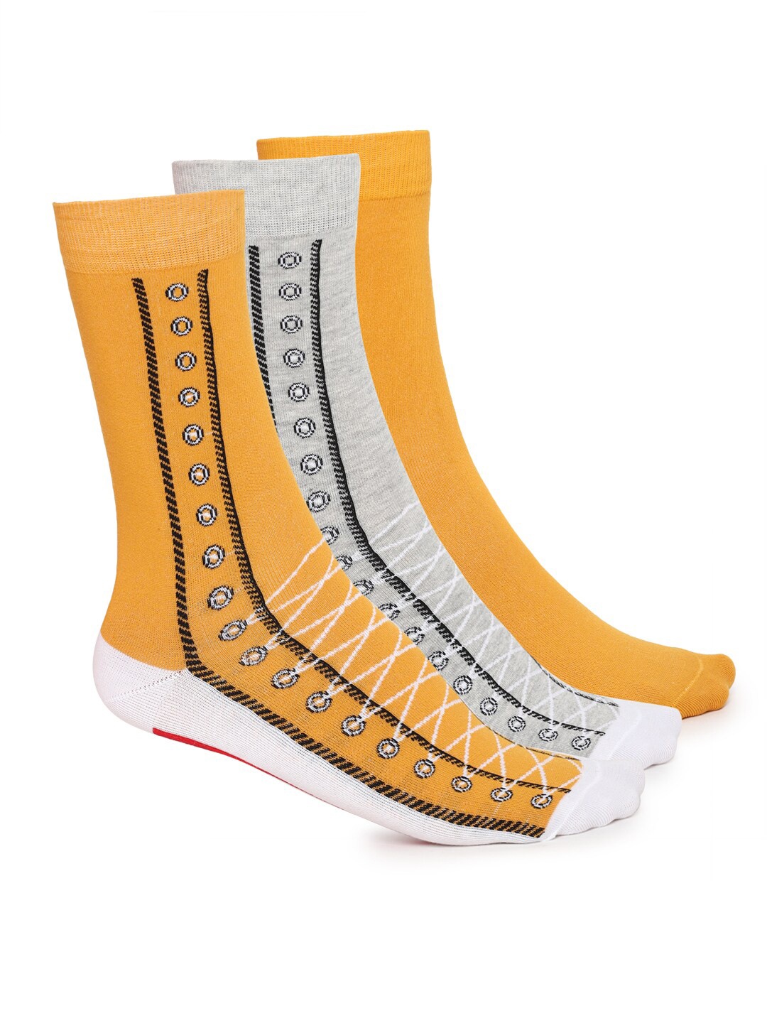 

FOREVER 21 Men Pack Of 3 Assorted Above Ankle-Length Socks