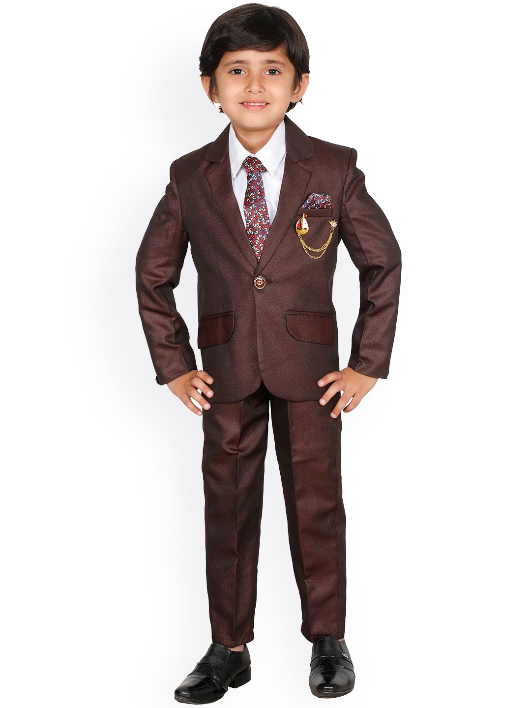 

DKGF FASHION Boys Maroon 4 Piece Suit