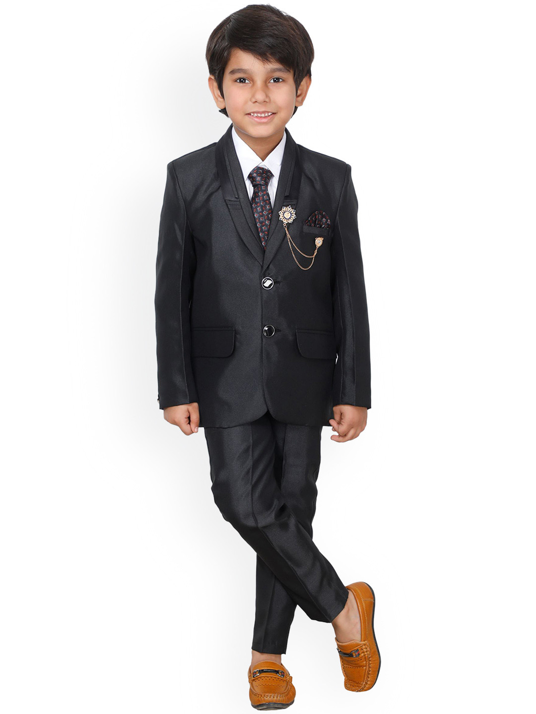 

DKGF FASHION Black 4-Piece Party Suit
