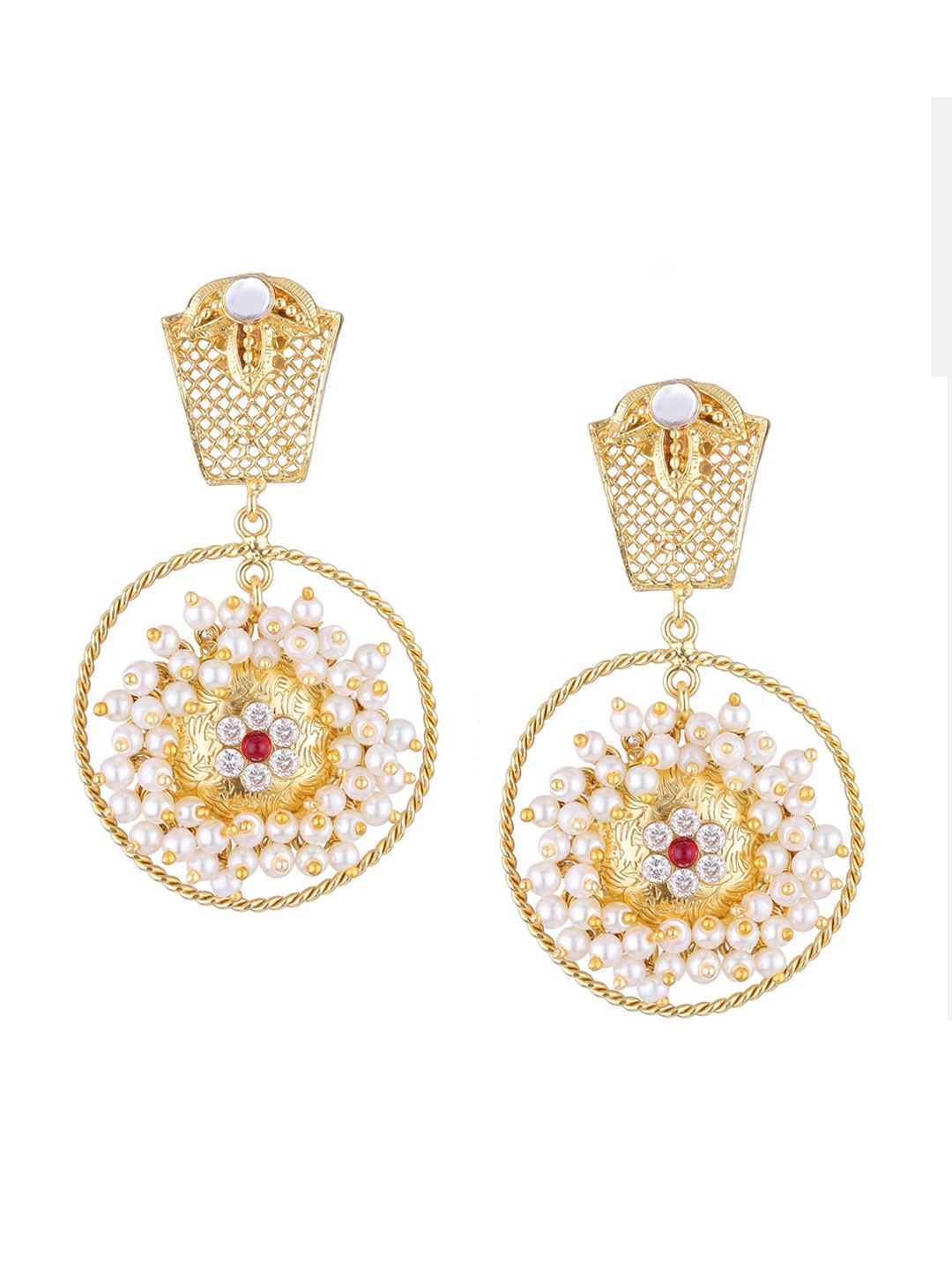 

Runjhun Gold-Toned Contemporary Studs Earrings