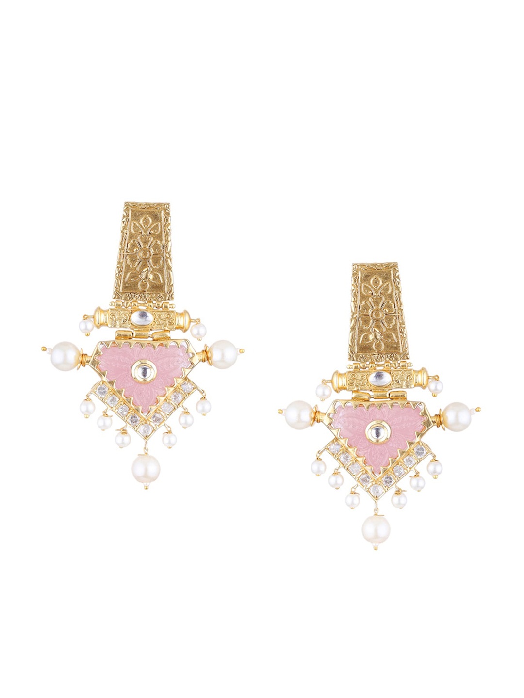 

Runjhun Pink Contemporary Drop Earrings