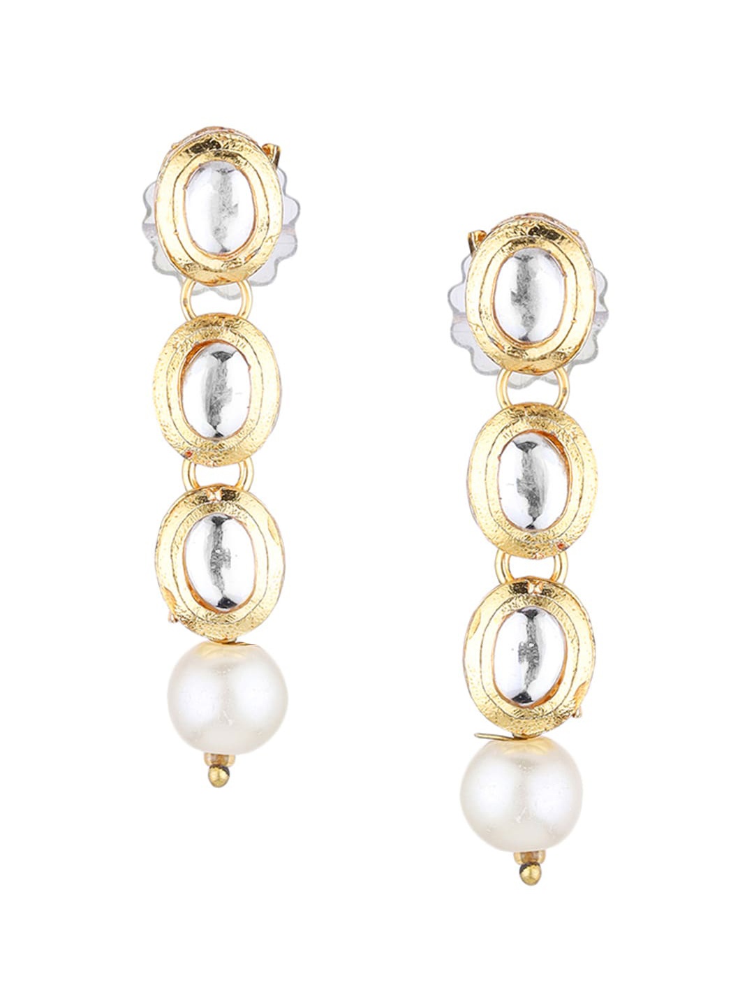 

Runjhun Gold-Toned Contemporary Drop Earrings