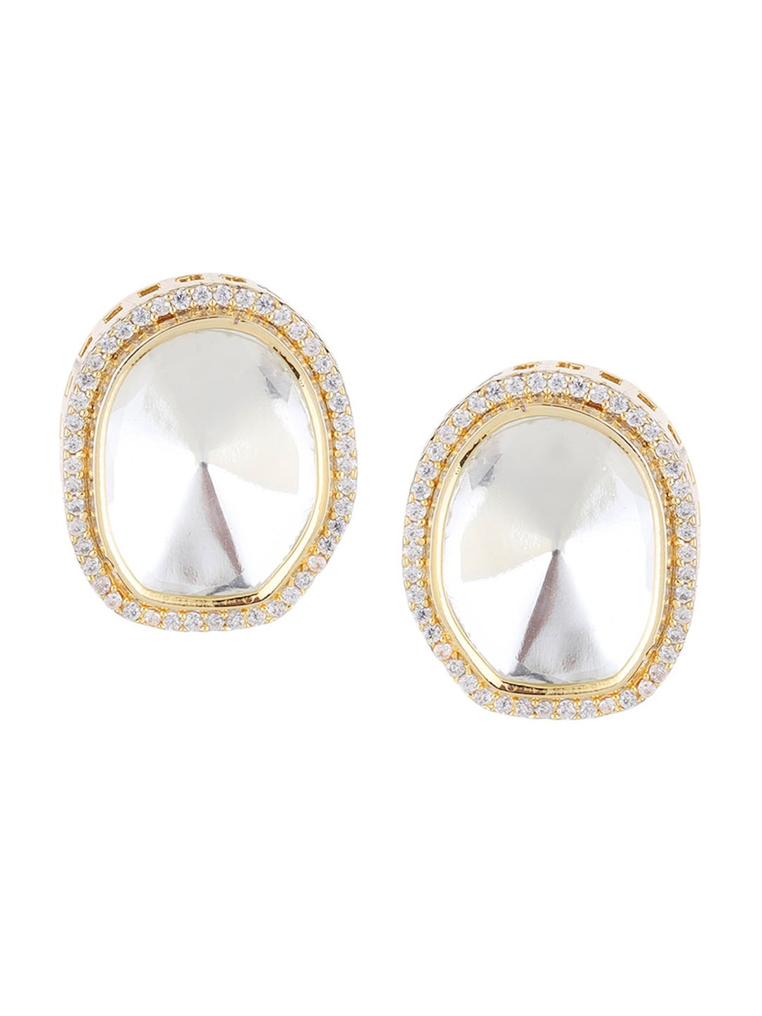 

Runjhun Gold-Toned Contemporary Studs Earrings