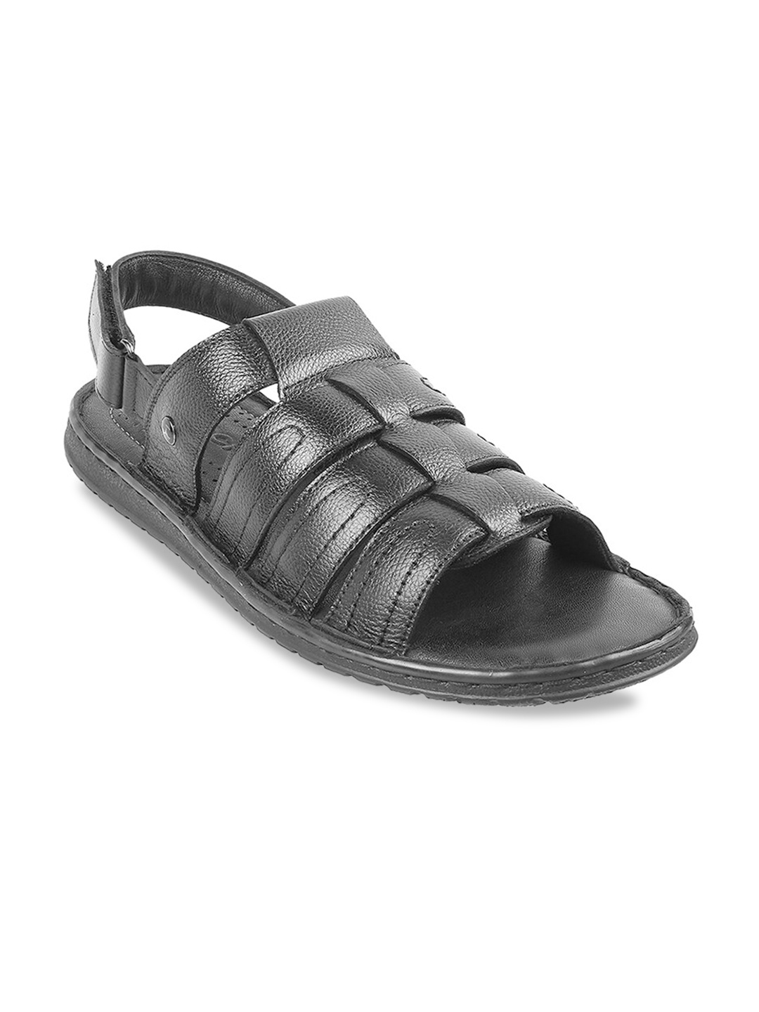 

Mochi Men Black Leather Comfort Sandals