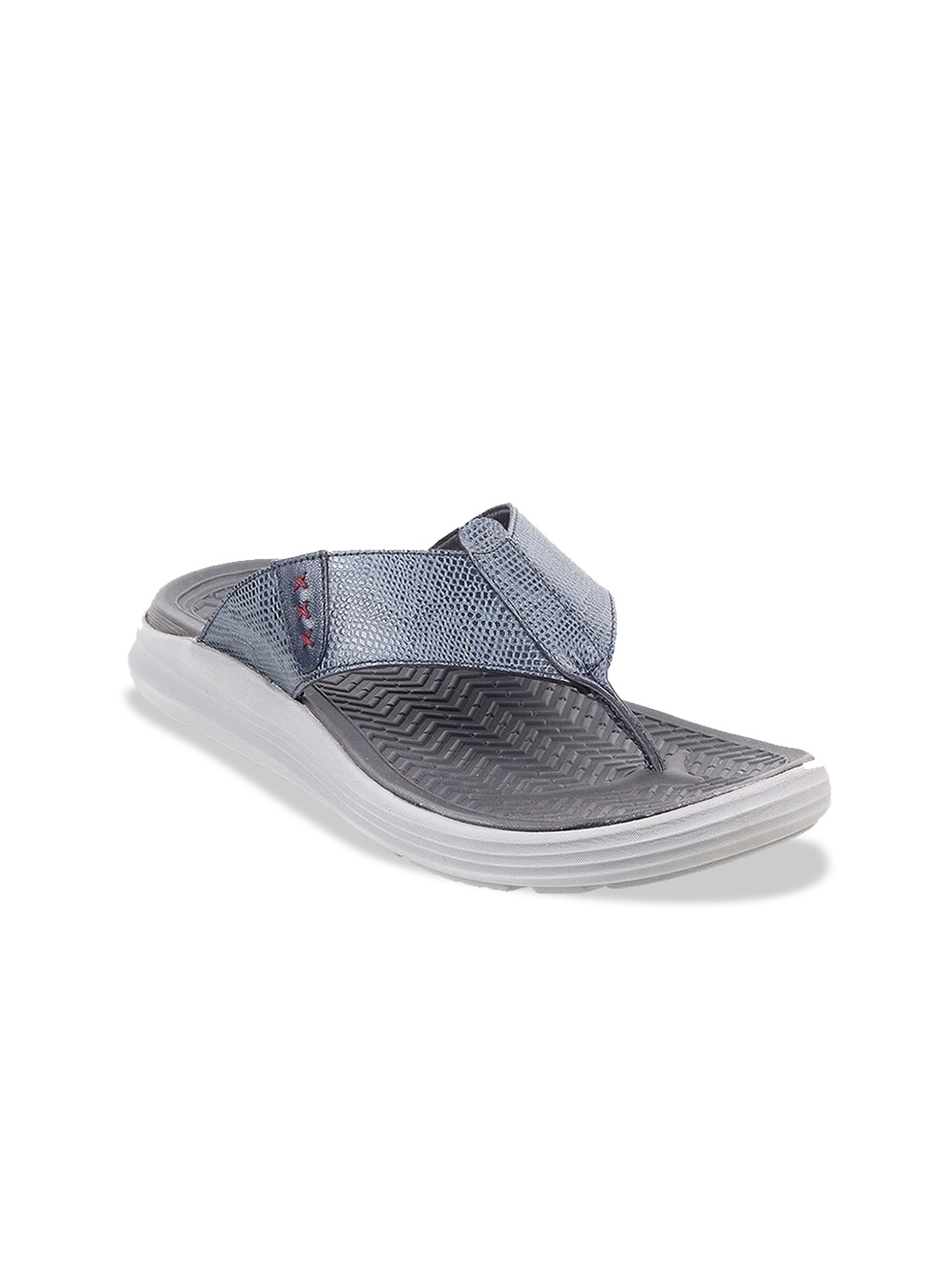 

Mochi Men Grey & Black Leather Comfort Sandals