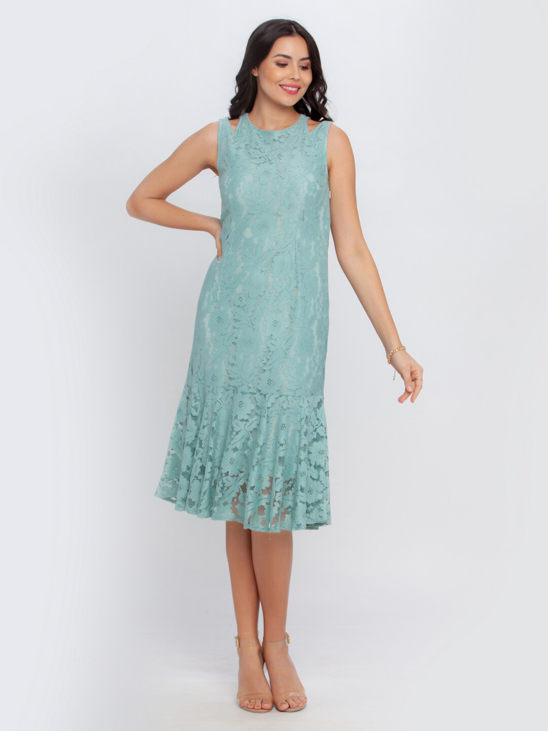 

Zink London Green A-Line Dress
