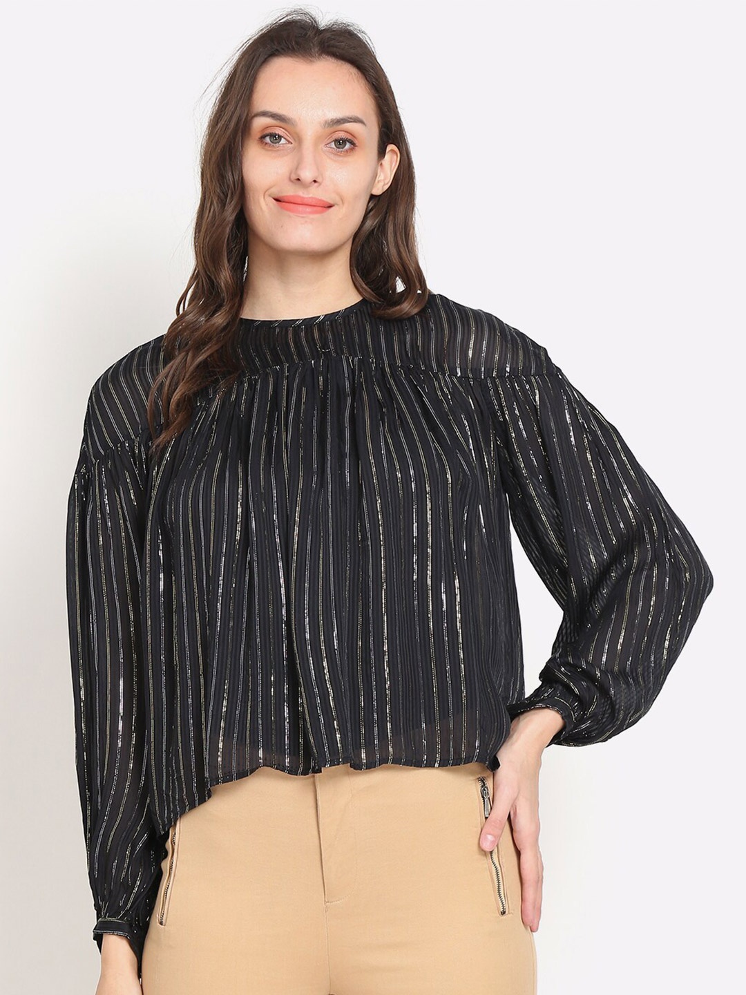 

NoBarr Black Print Top