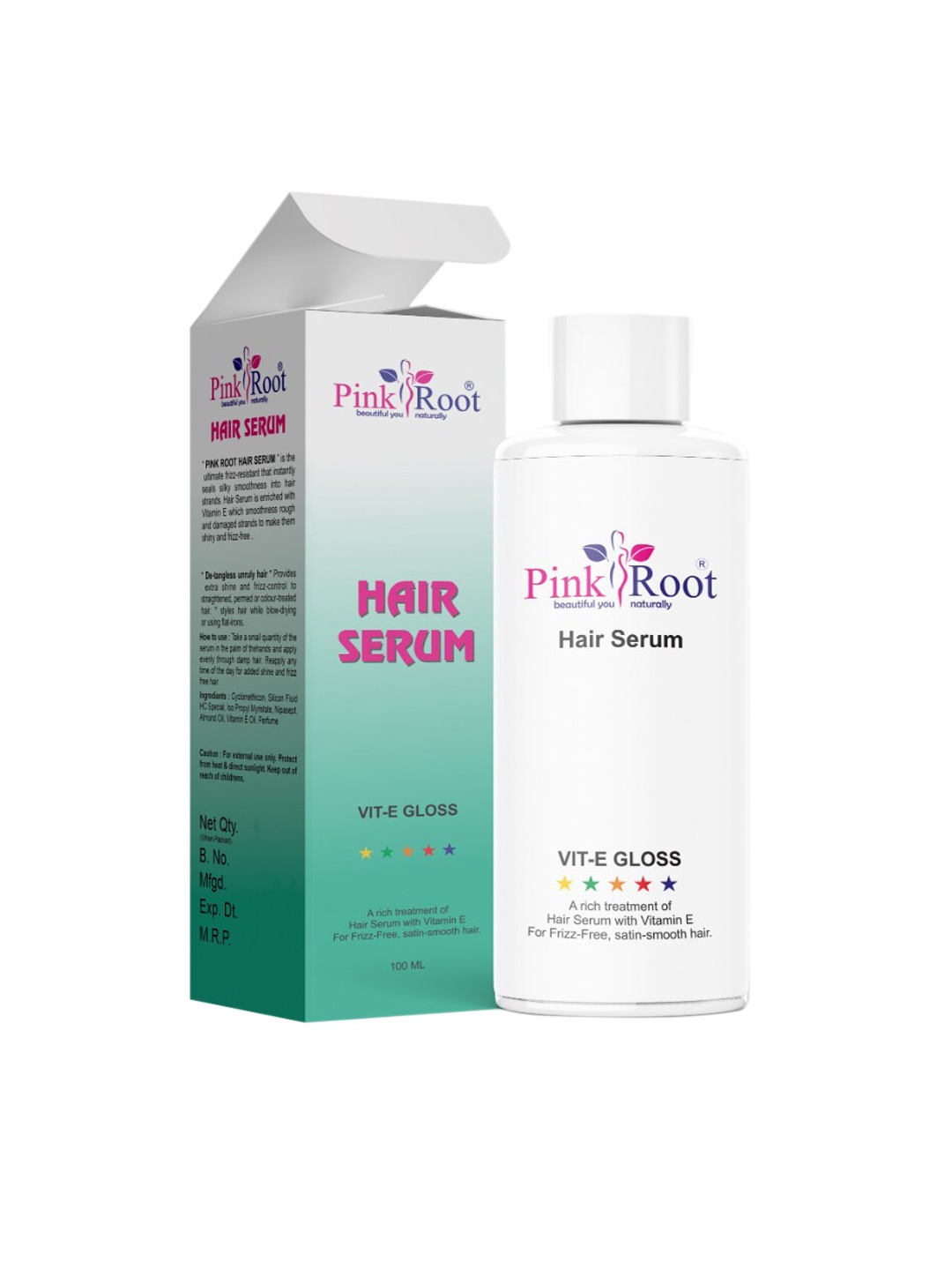 

Pink Root VIT-E Gloss Hair Serum for Frizz-Free Hair - 100ml, Green