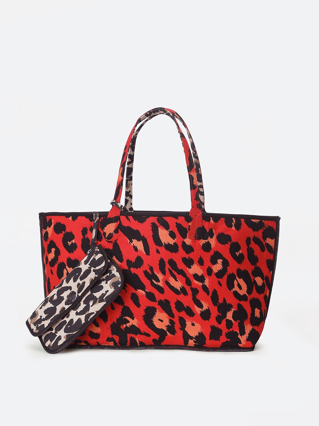 

Oxolloxo Multicoloured Animal Textured Structured Handheld Bag with Fringed, Multi