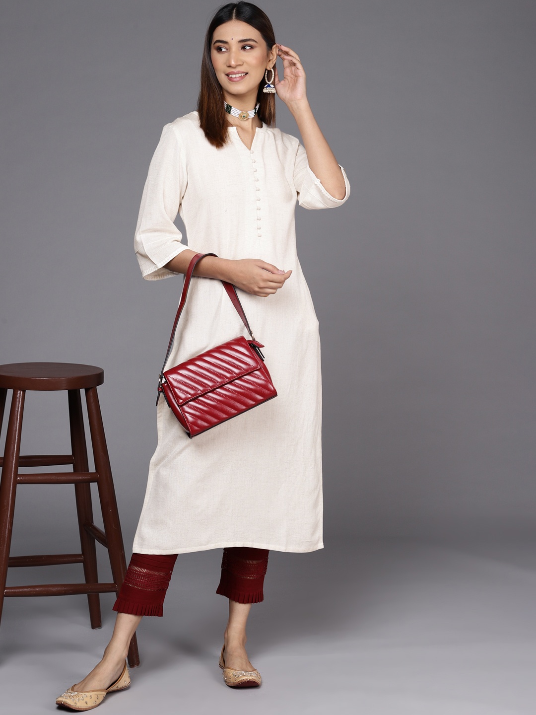 

Libas Women Off White Kurta