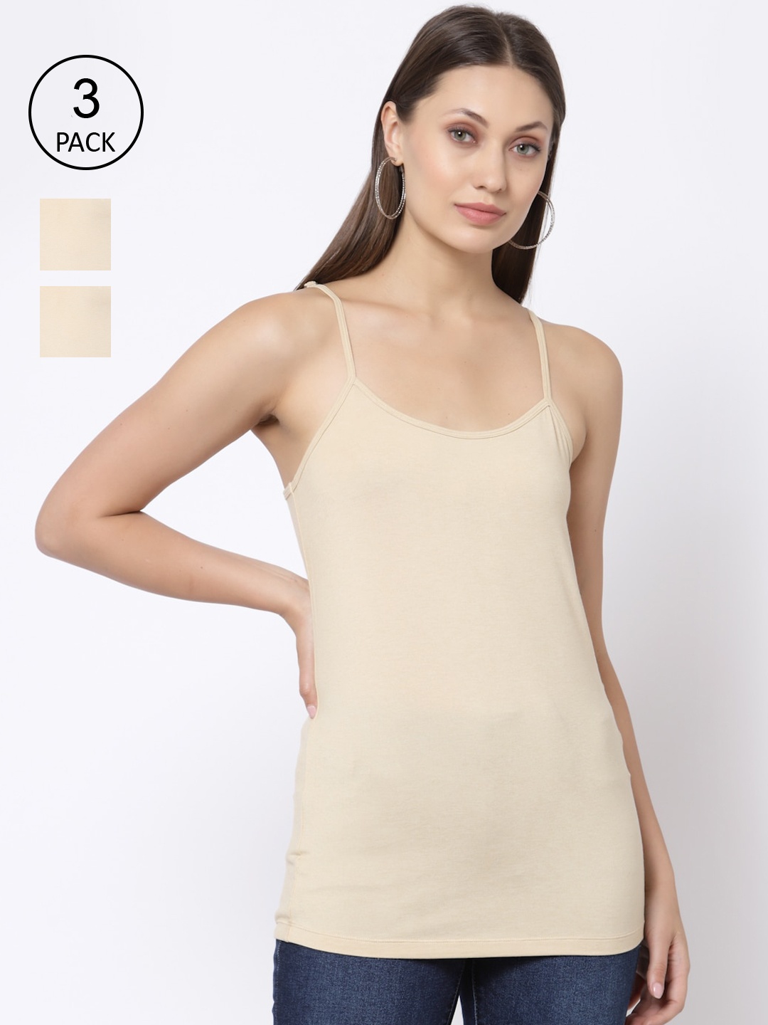 

YOONOY Pack of 3 Beige Anti-Odor Camisoles