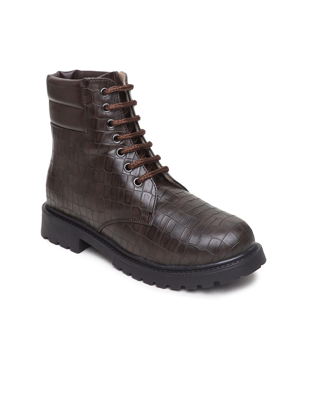 

VALIOSAA Women Brown Textured High Top Regular Boots