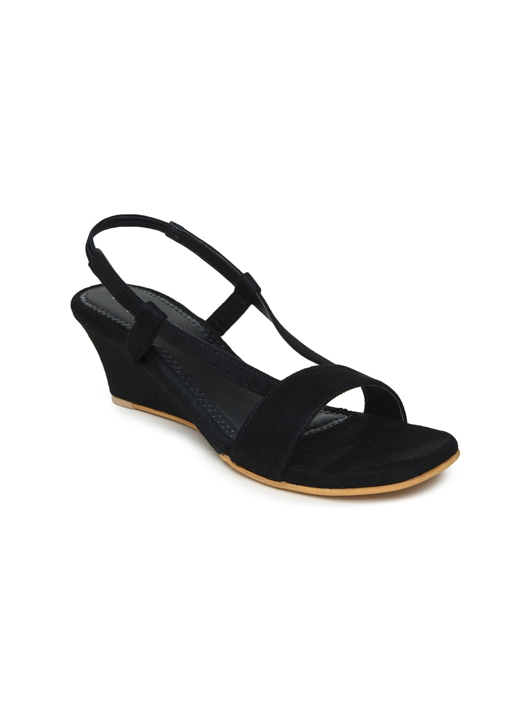 

VALIOSAA Black Solid Wedge Heels