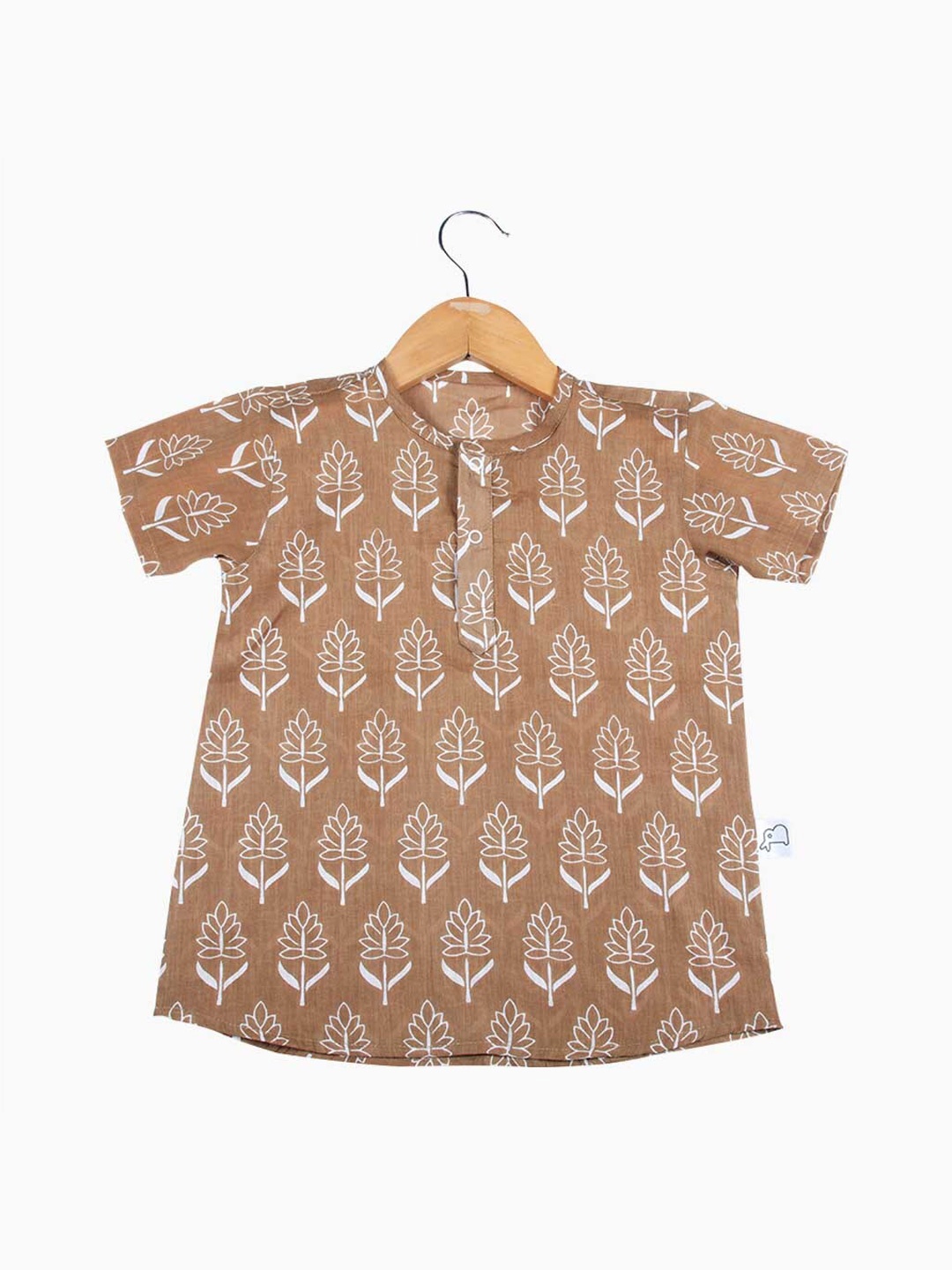 

SuperBottoms Kids Brown Floral Printed Sustainable Kurta