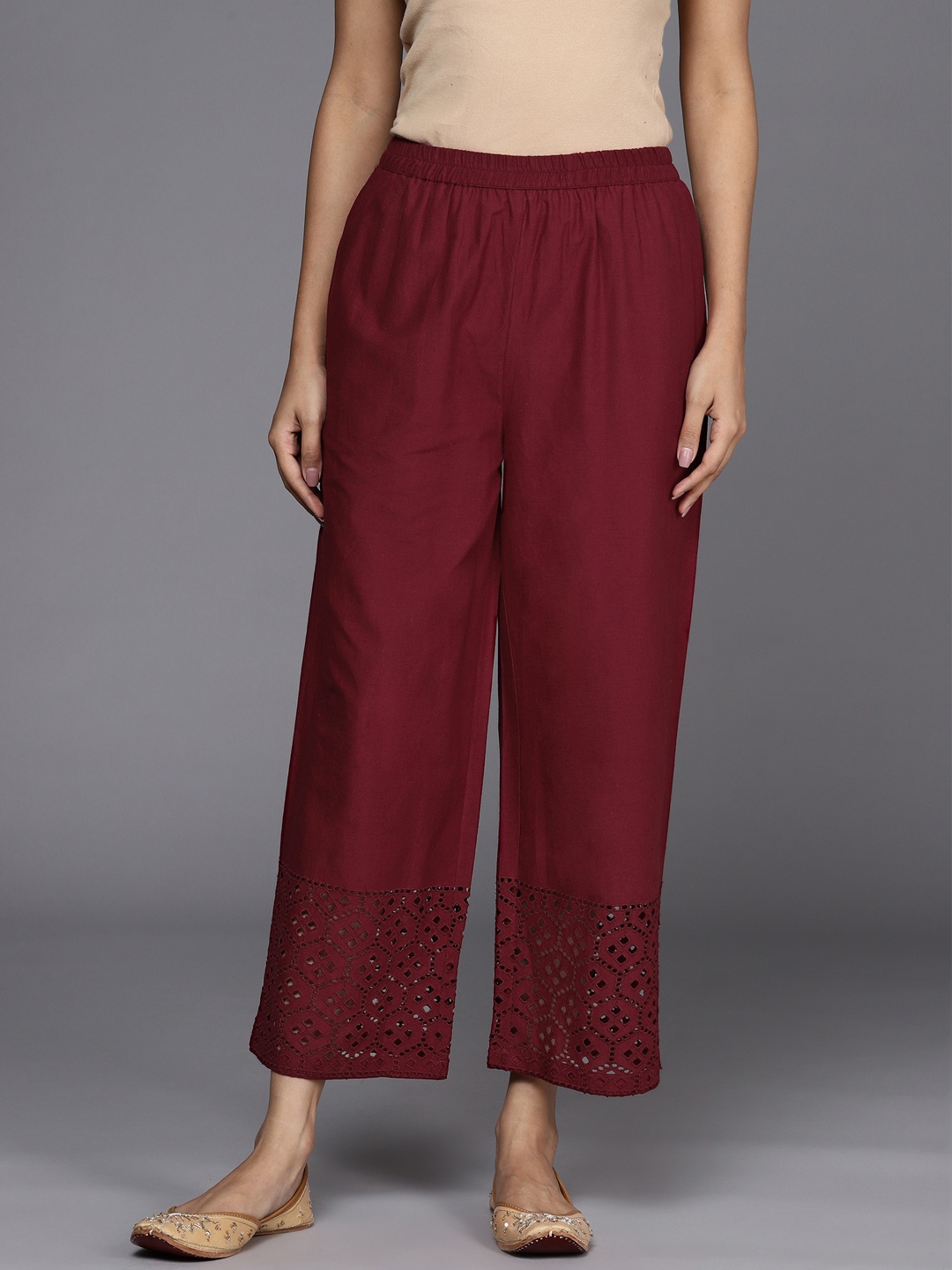 

Libas Women Maroon Ethnic Palazzos