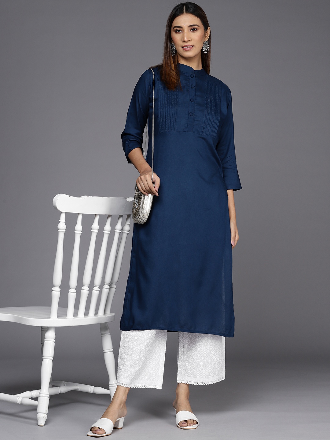 

Libas Women Off White Embroidered Pure Cotton Ethnic Palazzos
