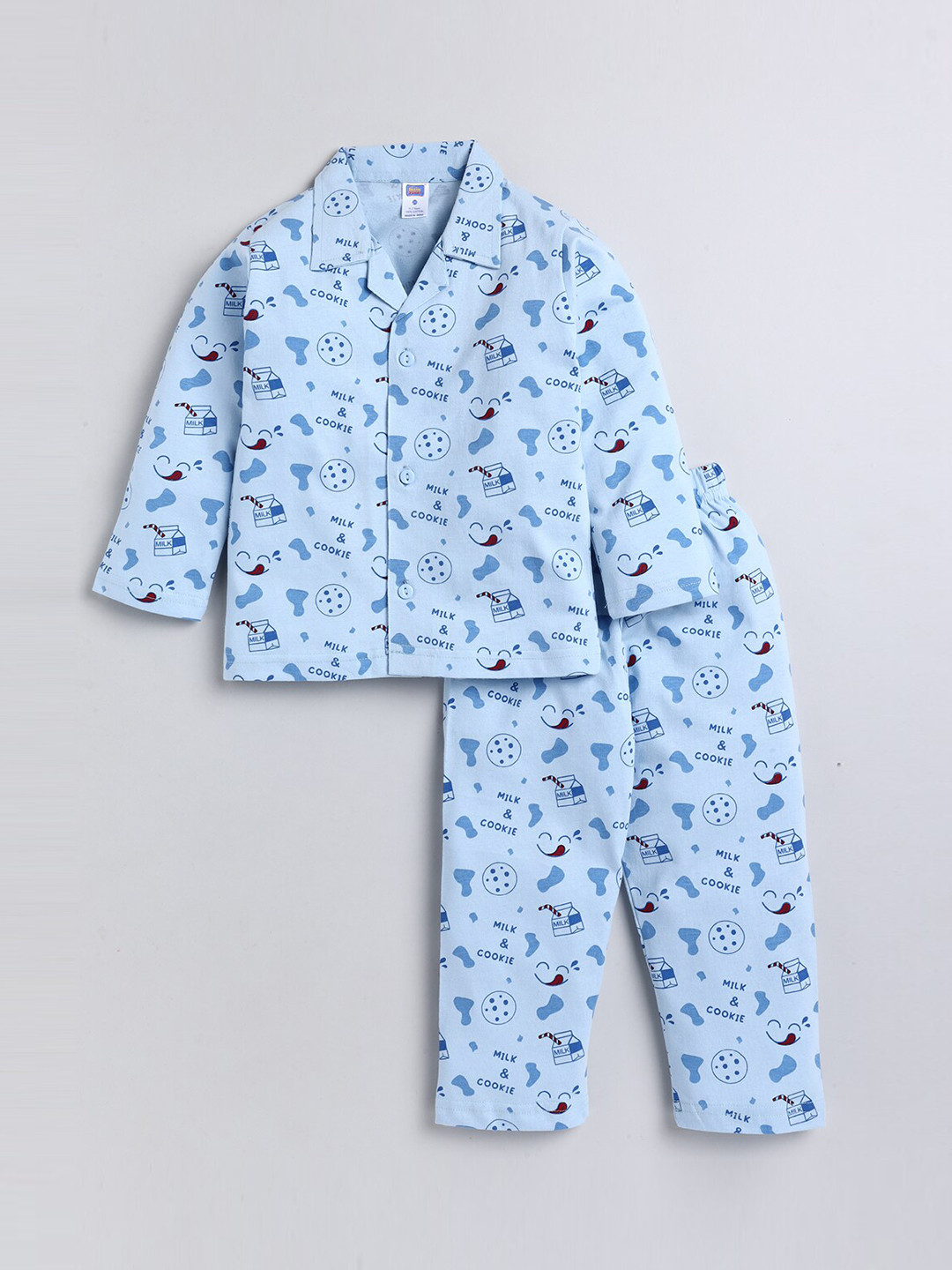 

Nottie Planet Kids Blue Printed Pure Cotton Night suit