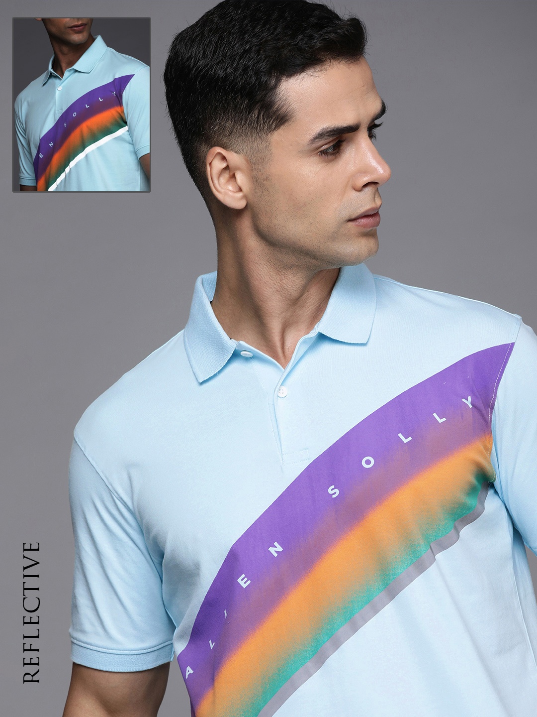 

Allen Solly Tribe Men Printed Polo Collar T-shirt, Blue