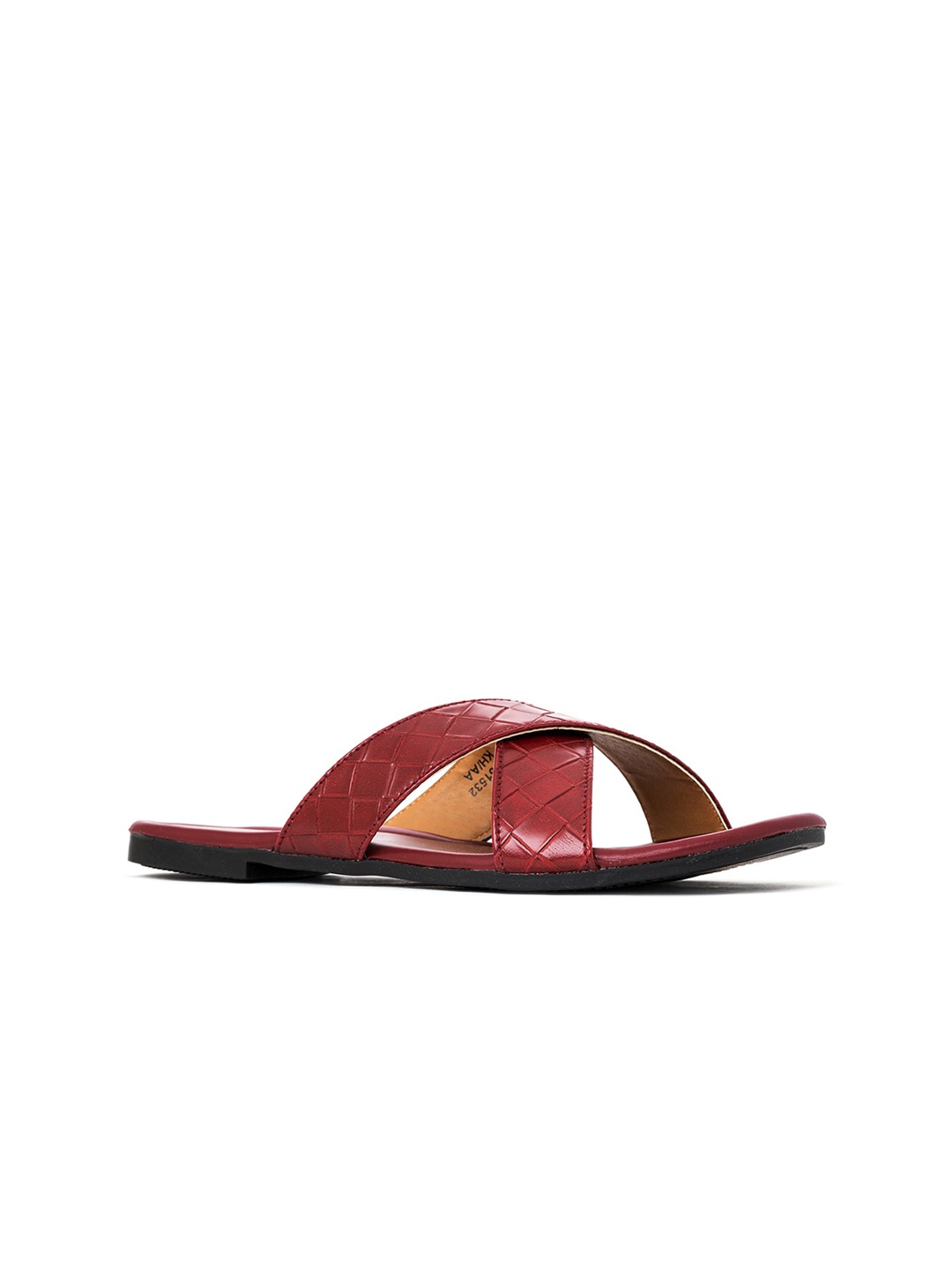 

Khadims Women Maroon Colourblocked Open Toe Flats with Buckles