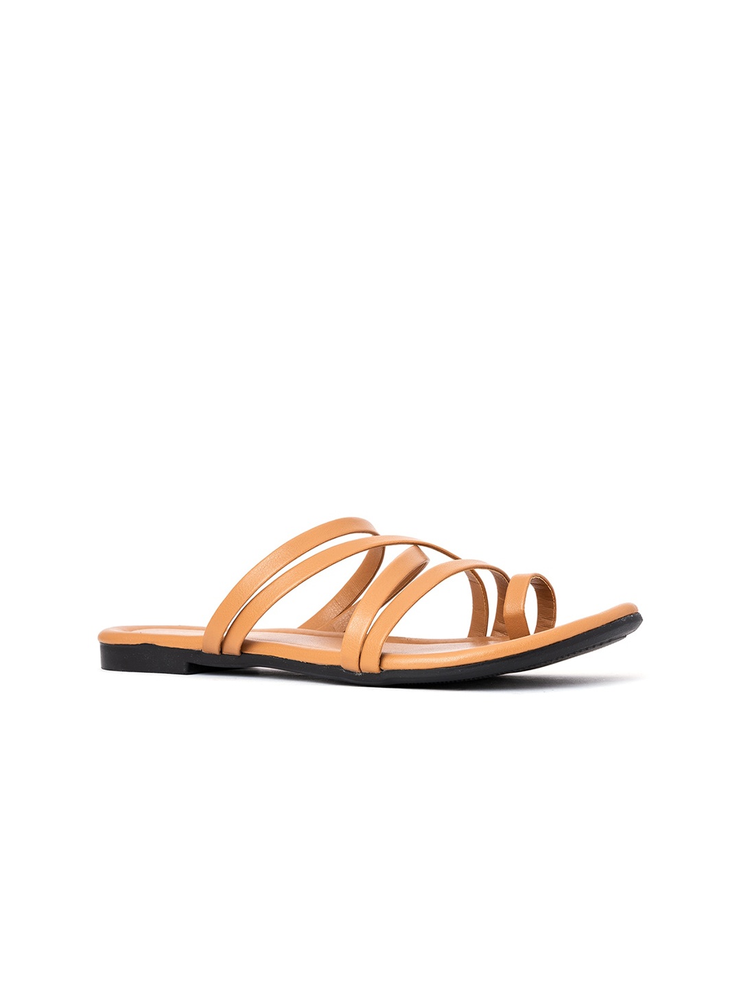 

Khadims Women Beige Open Toe Flats with Buckles