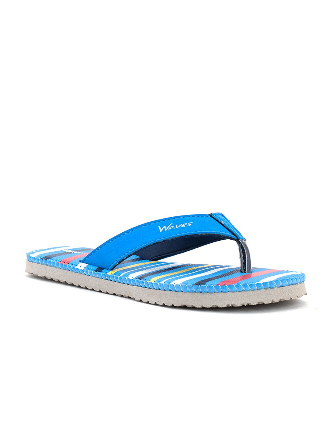 

Khadims Women Blue & White Striped Rubber Thong Flip-Flops