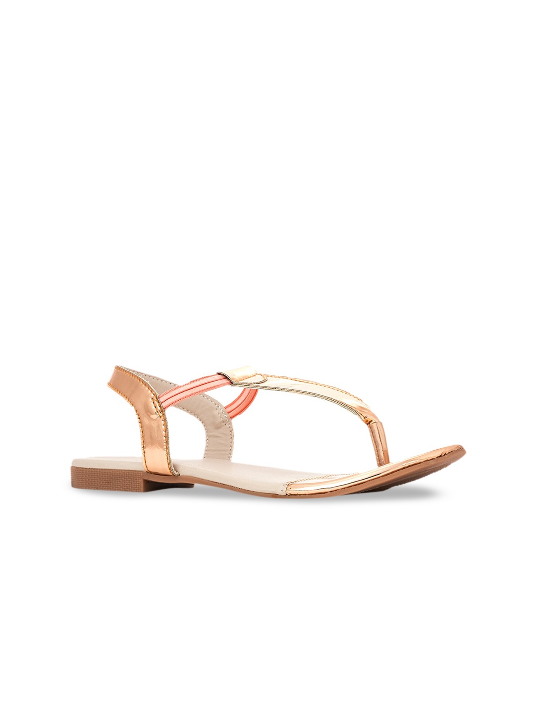 

Khadims Women Rose Gold Open Toe Flats with Bows