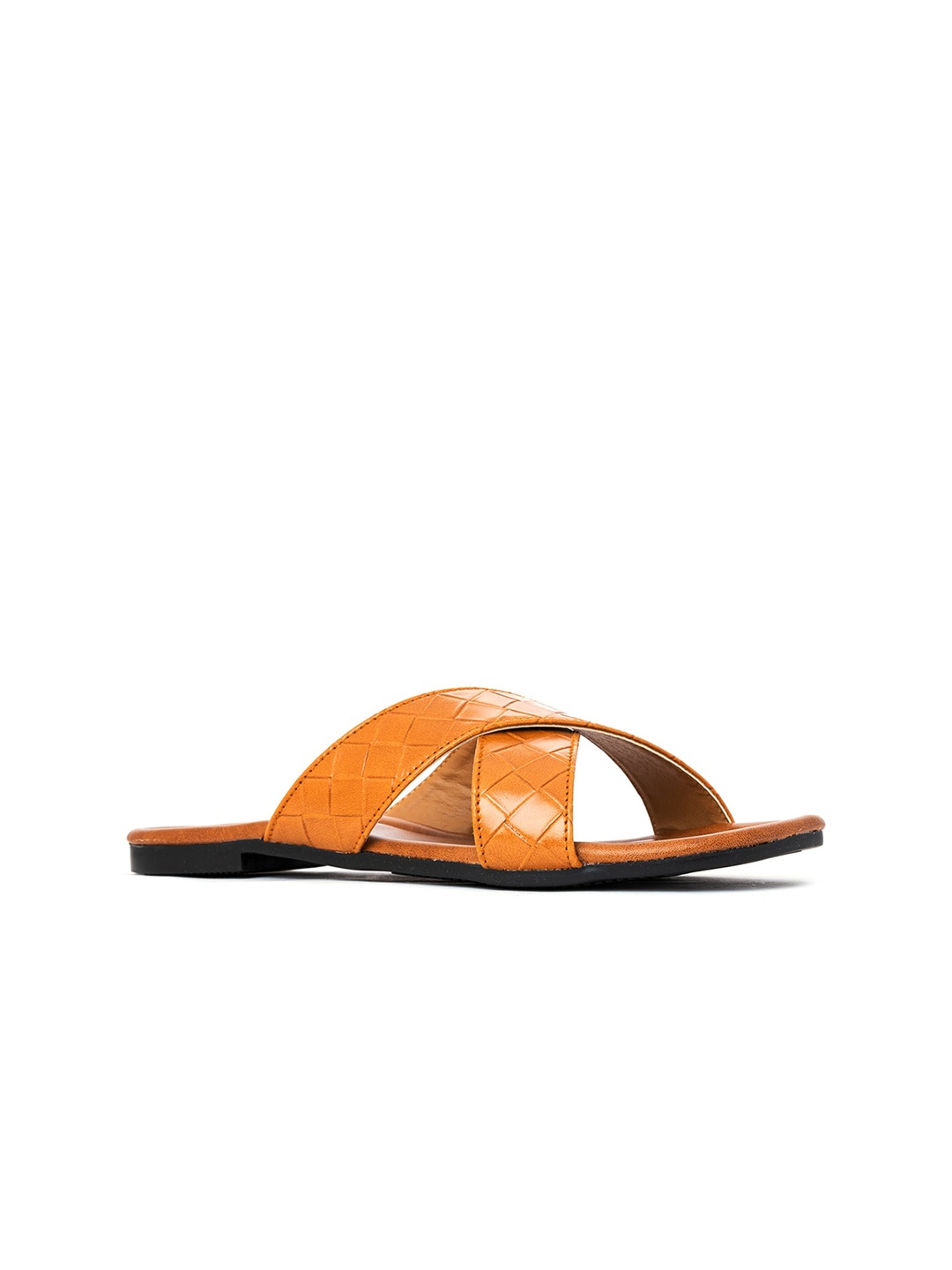 

Khadims Women Tan Colourblocked Open Toe Flats