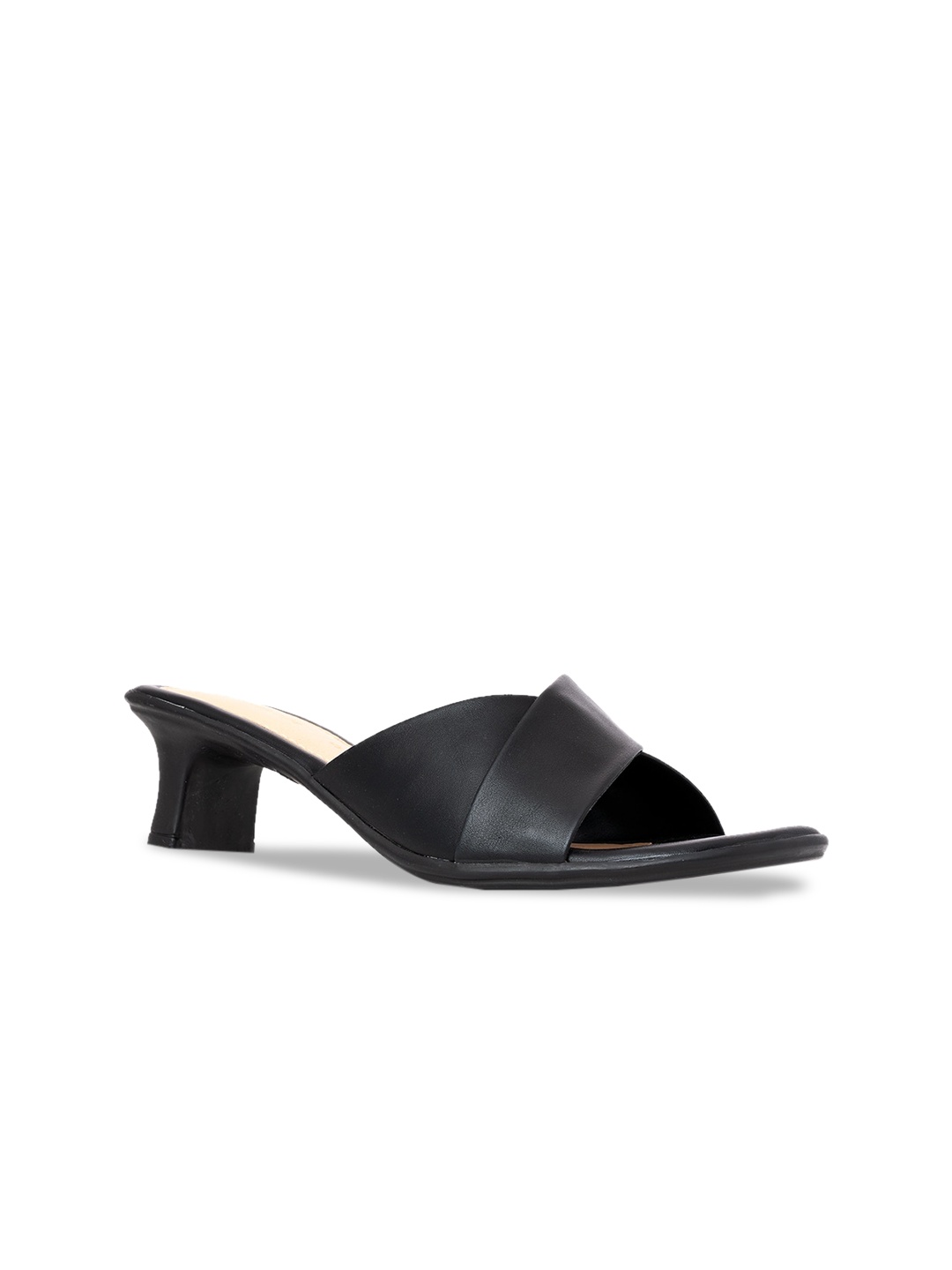 

Khadims Black Block Mules