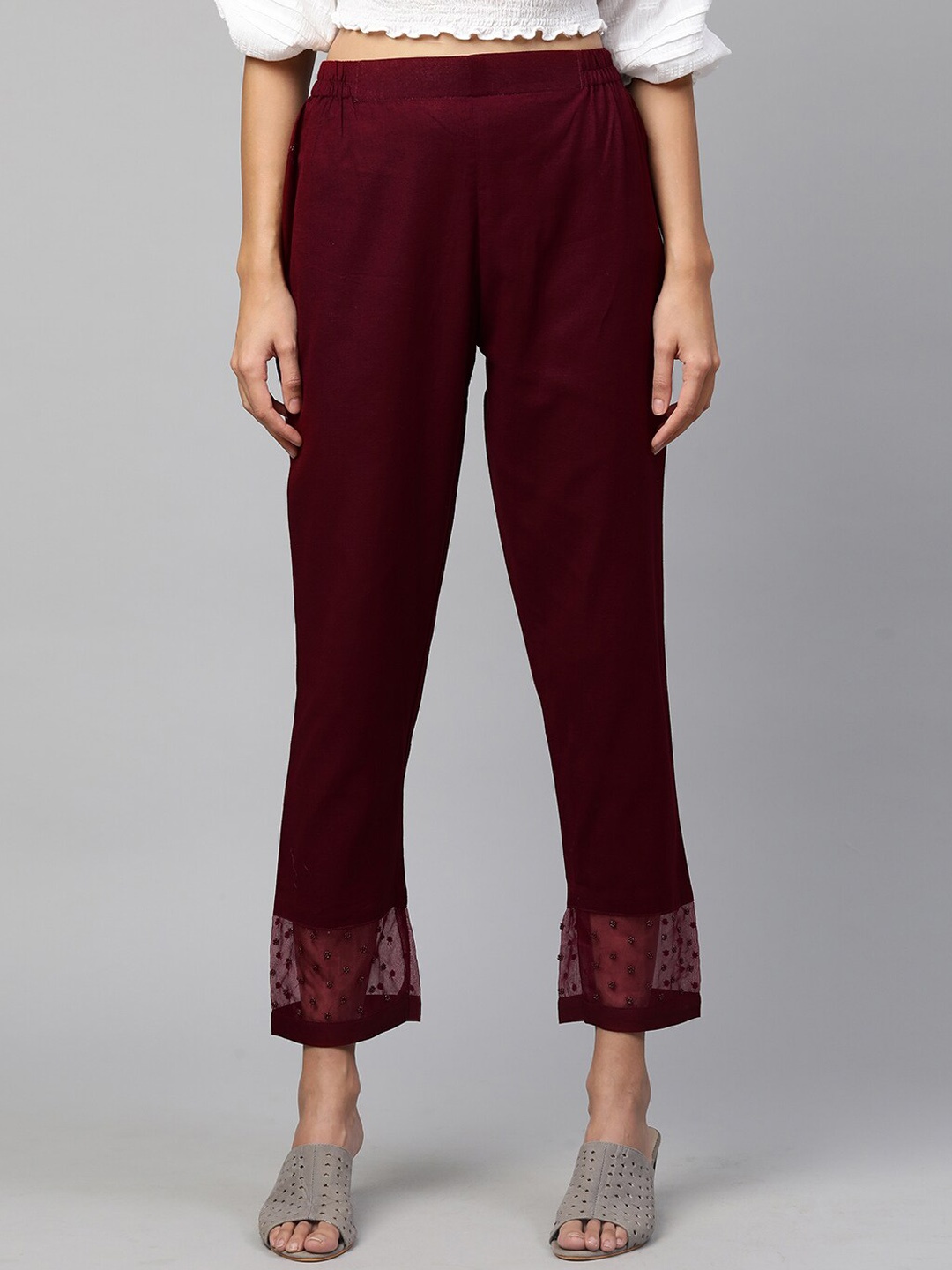 

FASHOR Women Maroon Comfort Trousers