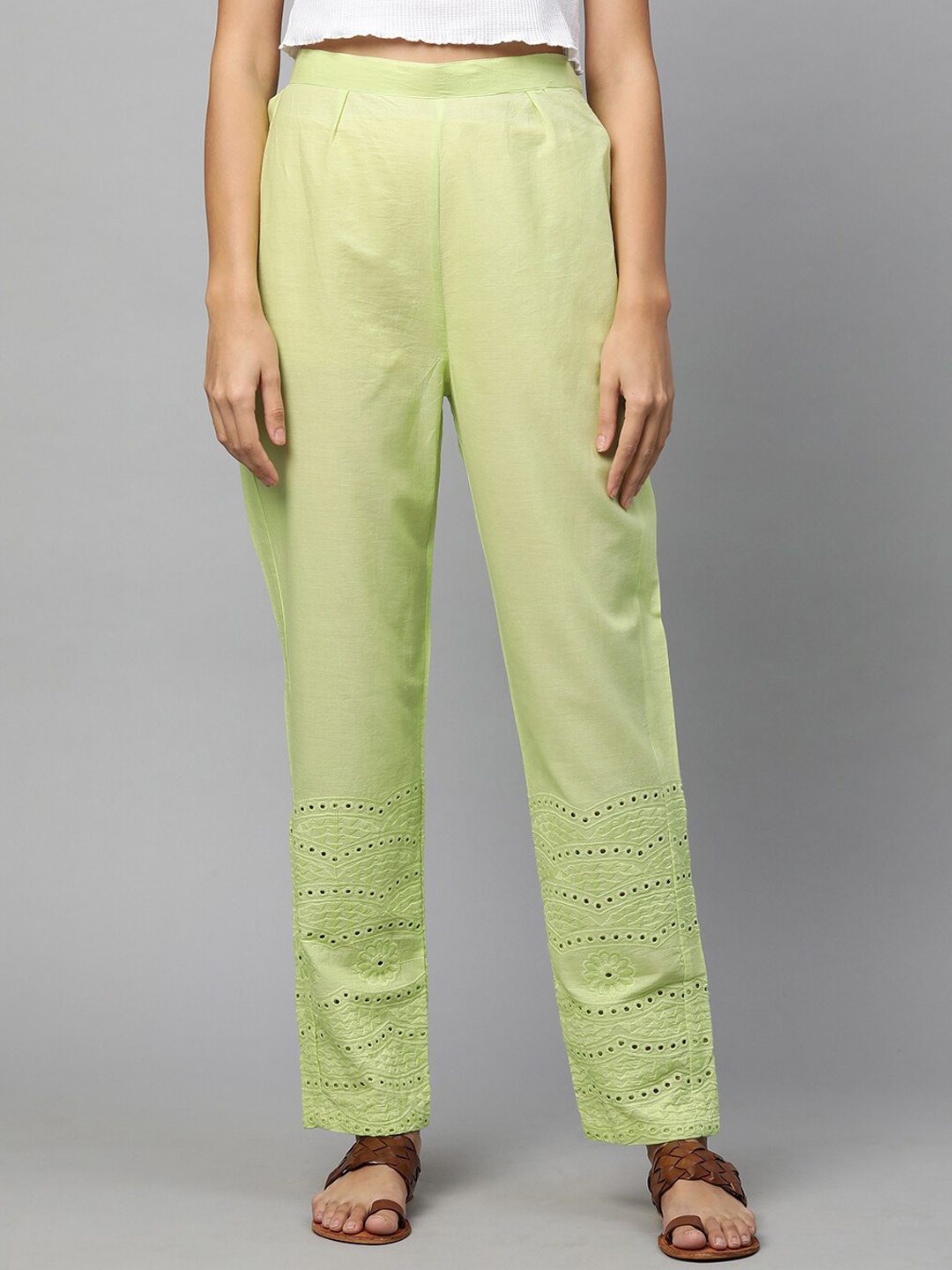 

FASHOR Women Green Comfort Trousers
