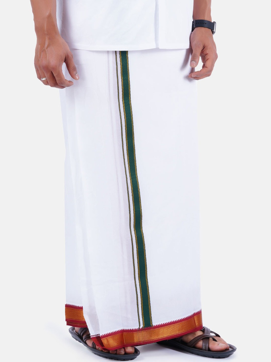 

Ramraj Men White Solid Pure Cotton Dhoti