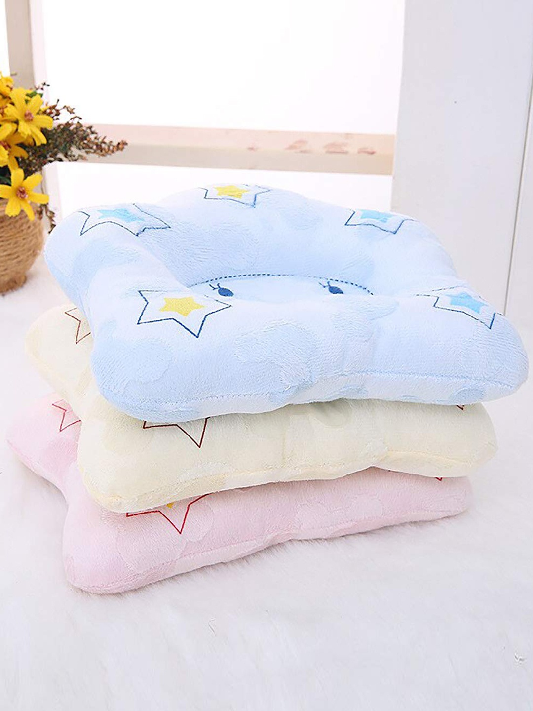 

SYGA Kids Yellow Flat Head Breathable Baby Pillow