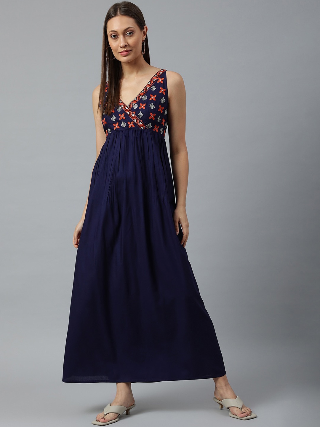 

pinwheel Navy Blue Maxi Dress