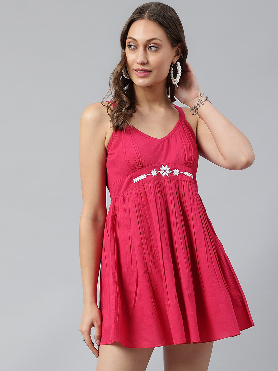 

pinwheel Pink Empire Mini Dress