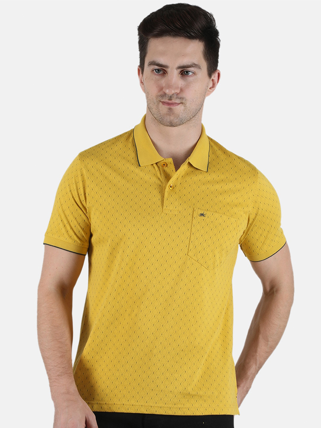 

Monte Carlo Men Mustard Yellow Polo Collar T-shirt