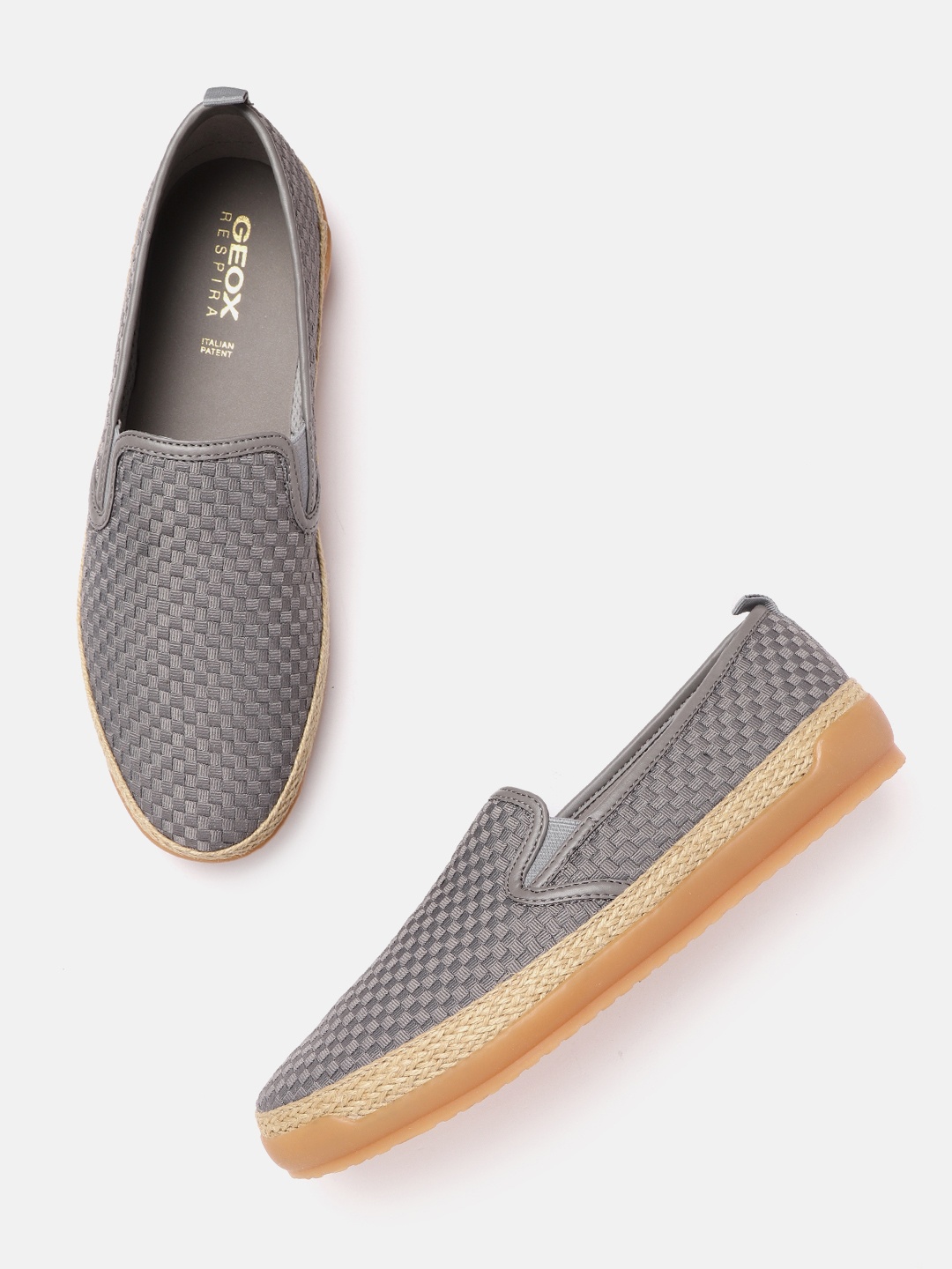 

Geox Men Grey Woven Design Lightweight Espadrilles
