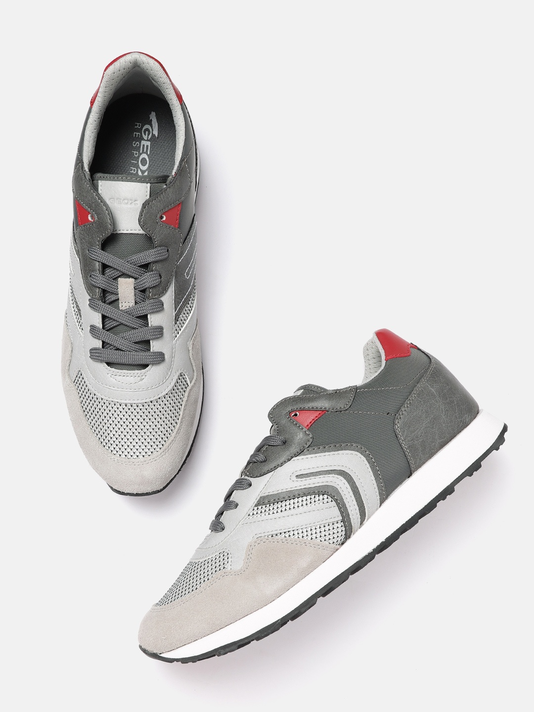 

Geox Men Grey Colourblocked Lightweight Sneakers