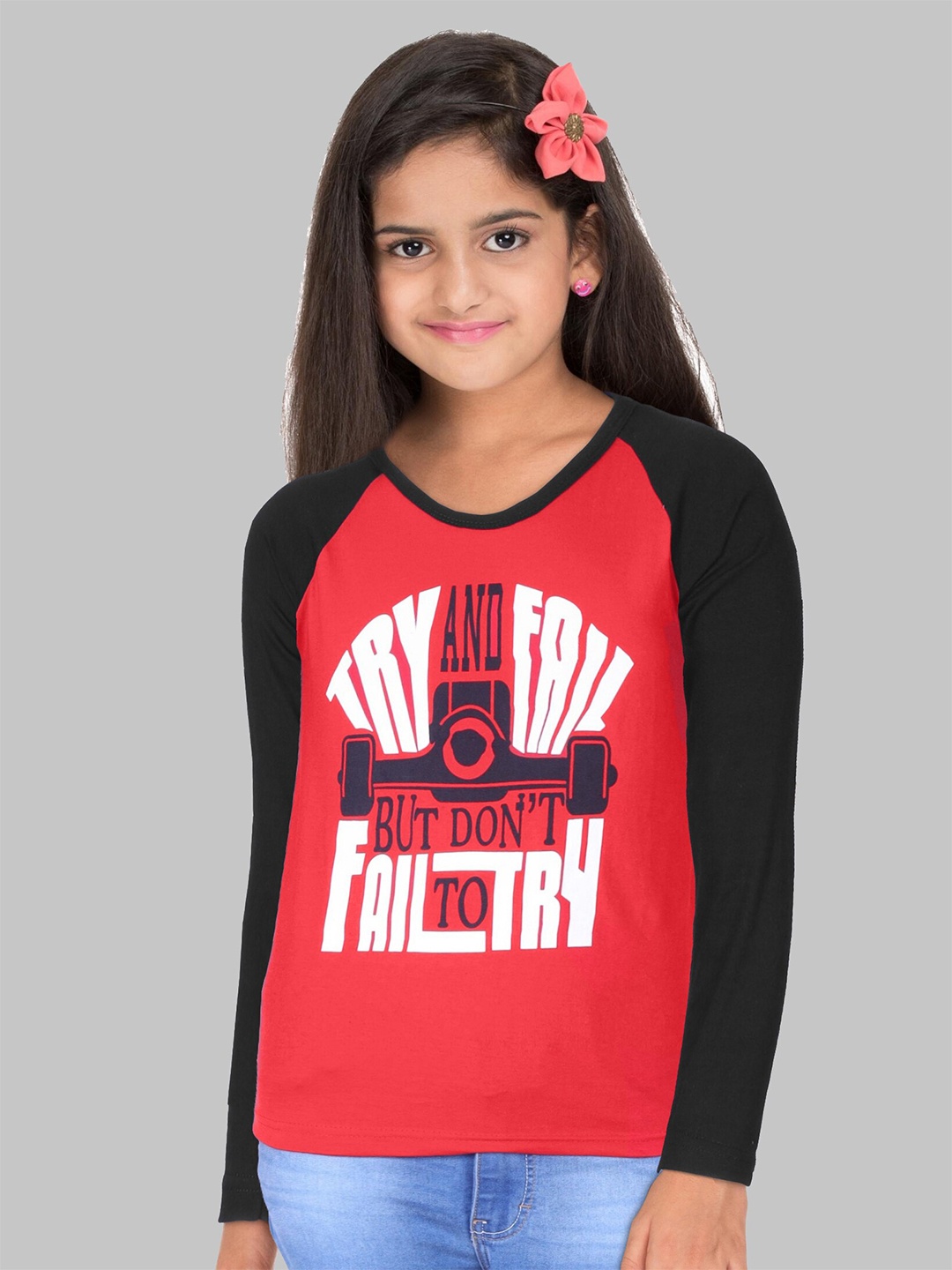 

Fleximaa Kids Multicoloured Varsity Printed Applique Running T-shirt, Multi