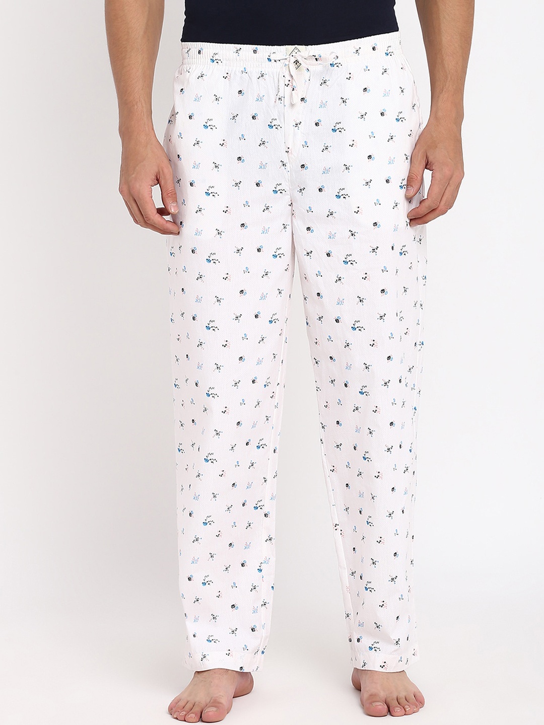 

abof Men White Printed Regular Fit Lounge Pants