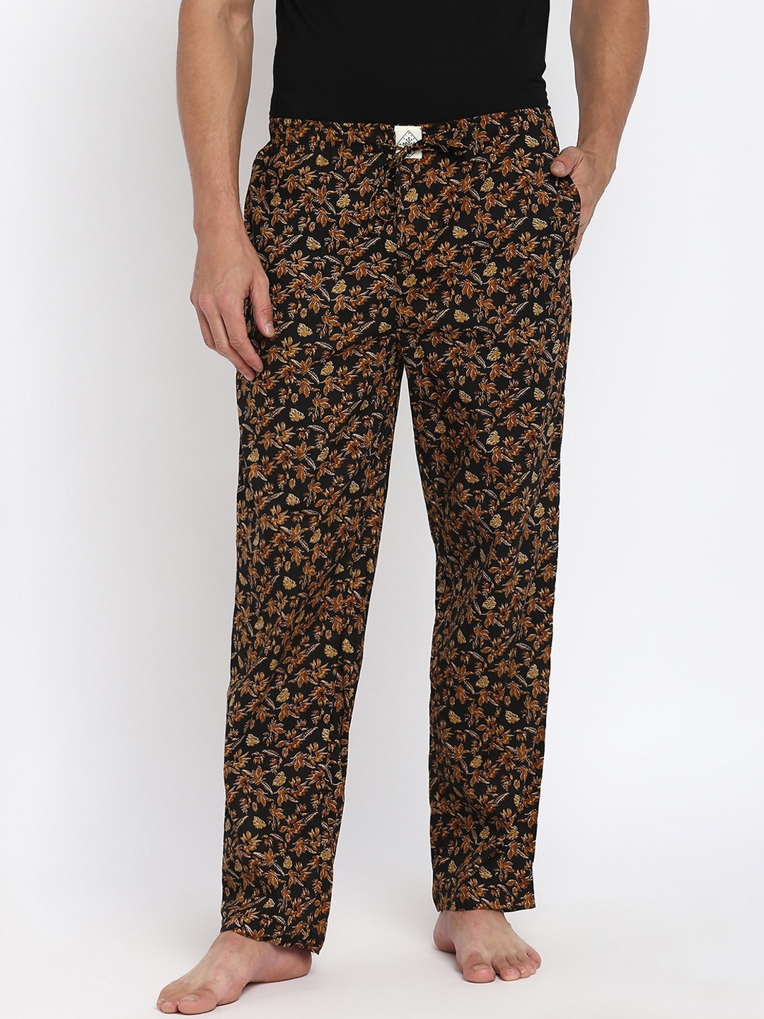 

abof Men Black Printed Regular Fit Lounge Pants