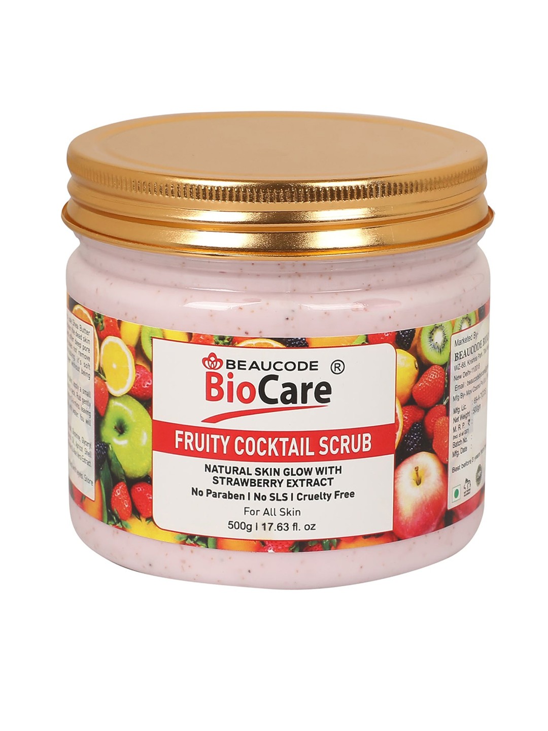 

BEAUCODE BIOCARE Fruity Cocktail Scrub for All Skin Types 500 g, Pink