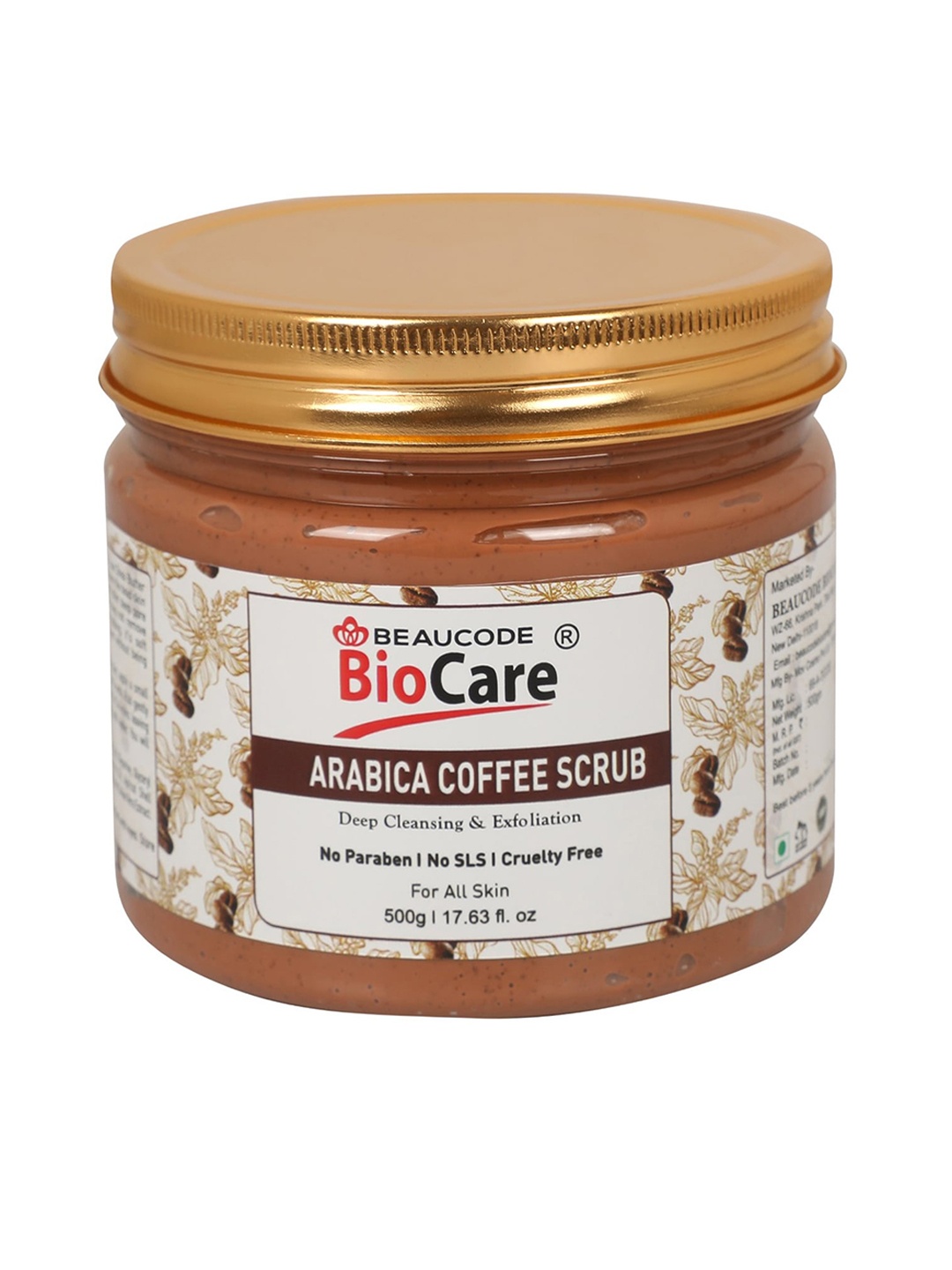 

BEAUCODE BIOCARE Arabica Coffee Face Scrub for Deep Cleansing & Exfoliation - 500 g, Brown