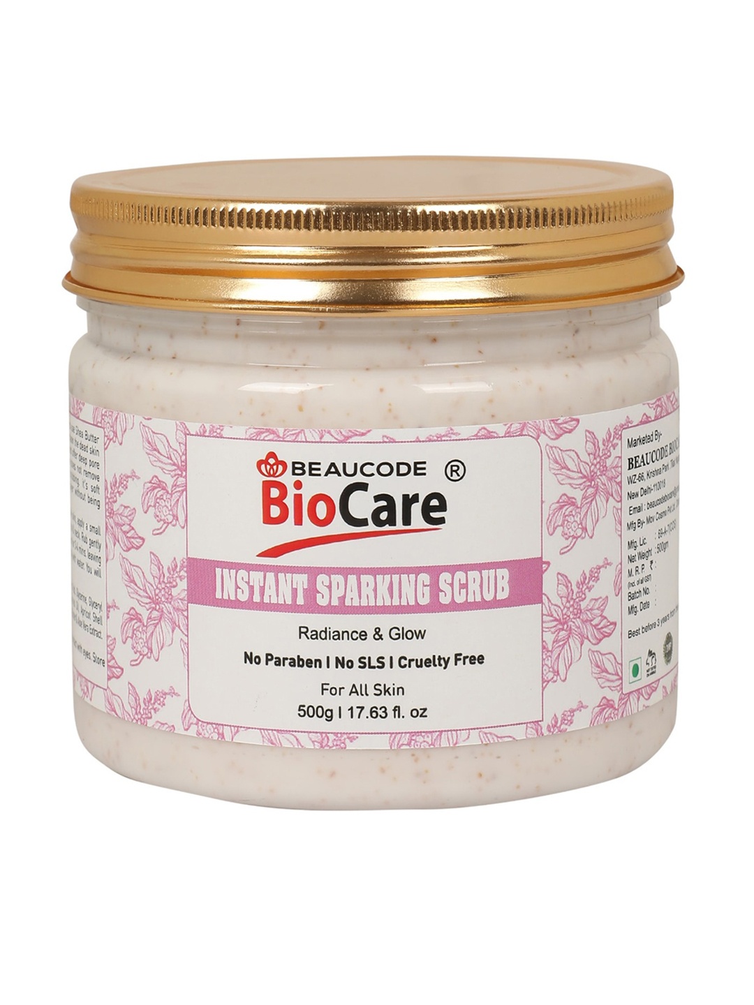 

BEAUCODE BIOCARE Instant Sparking Face Scrub for Radiance & Glow - 500 g, Pink
