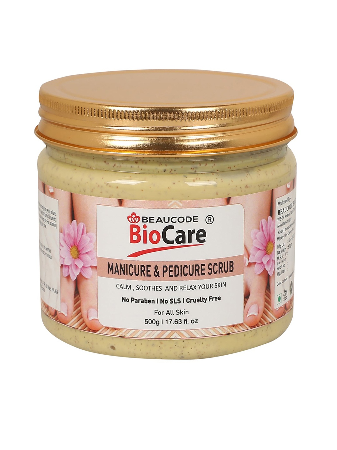 

BEAUCODE BIOCARE Paraben-Free Manicure & Pedicure Scrub - 500 g, Beige